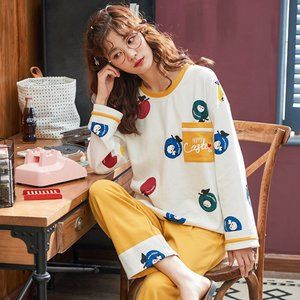Korean style ladies pajamas two-piece suit